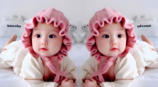 宝宝图片墙贴备孕年画娃娃送子图画报贴画龙凤胎可爱海报双胞胎贴