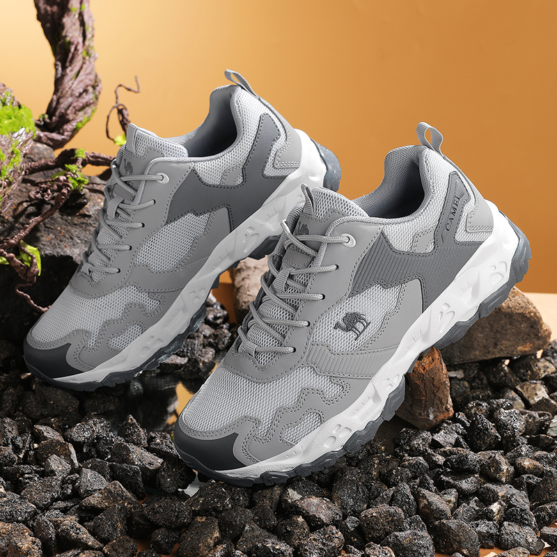 骆驼男鞋网面透气休闲鞋