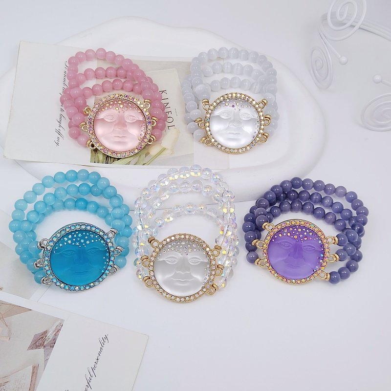 莉杭饰品KF摩恩脸设计感百搭优雅通透艺术ins风层次感多色手镯,饰品/流行首饰/时尚饰品新,手镯,淘宝优惠券,粉丝福利购,淘宝优惠卷