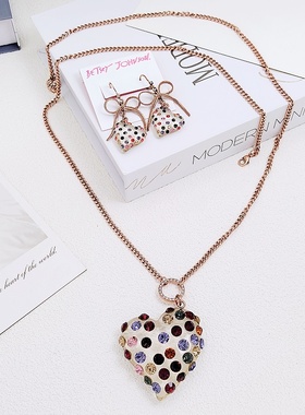 BJ镀真金男女爱心项链蝴蝶结精致