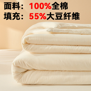 薄被空调被春秋被四季 A类100%全棉大豆被子夏季 通用 非常柔软