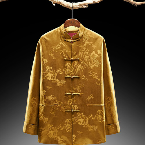 唐袭世家真丝香云纱唐装外套