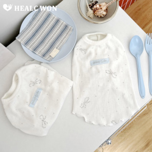 HC原创宠物背心吊带蝴蝶结烫钻韩系ins猫咪狗狗衣服家居服防掉毛