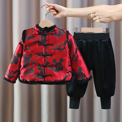 加厚冬装男童周岁服唐装厂家直销