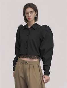 PHANTOM馥芮白60支高密全棉蕾丝刺绣花边A版 3917 衬衫