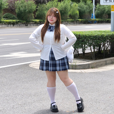 樱时纪原创大码jk基础款长袖衬衫