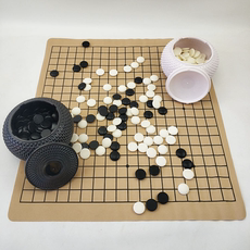 Китайские облавные шашки 成人儿童围棋五子棋套装19路棋盘大号护眼棋子比赛专用仿玉黑白棋