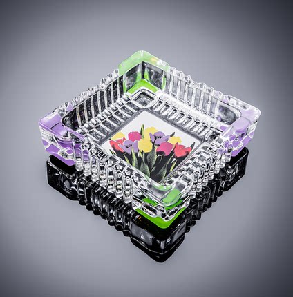 水晶玻璃烟灰缸创意个性潮流家用欧式大号客厅办公室多功能烟灰缸