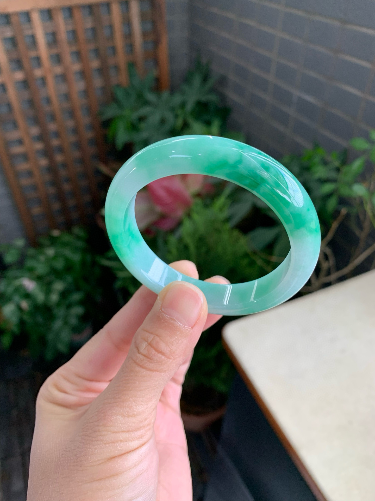 53圈口缅甸天然A货翡翠冰飘绿正圈手镯肉质细腻冰透带证书