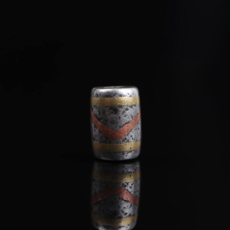 精工藏式天铁托甲手工镶嵌紫铜黄铜虎牙天珠佛珠手串配珠腰珠顶珠