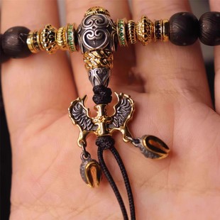 藏式黄铜恶魔翅膀法灵背云线束DIY文玩手串佛珠108配件金刚配饰品