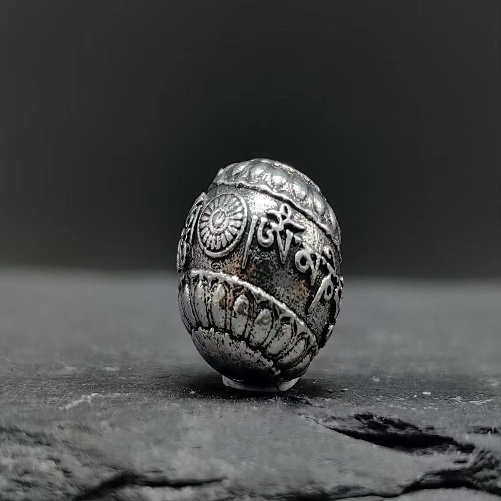 藏式六字真言隔珠DIY文玩配件珠