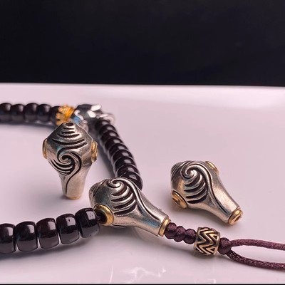 藏式藏传藏系文玩三通佛头配件