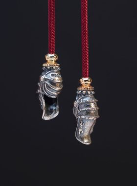 文玩S925纯银法螺法器星月菩提百