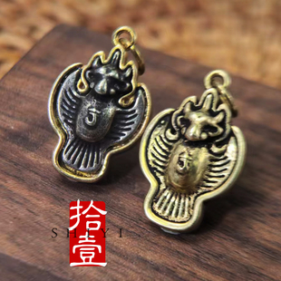 新款藏式大鹏鸟托甲项链挂件吊坠文玩佛珠大鹏鸟侧挂卡子配件男款