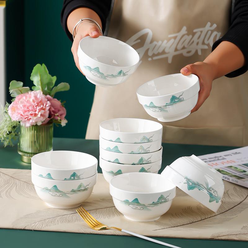 10个装陶瓷碗家用特别好看