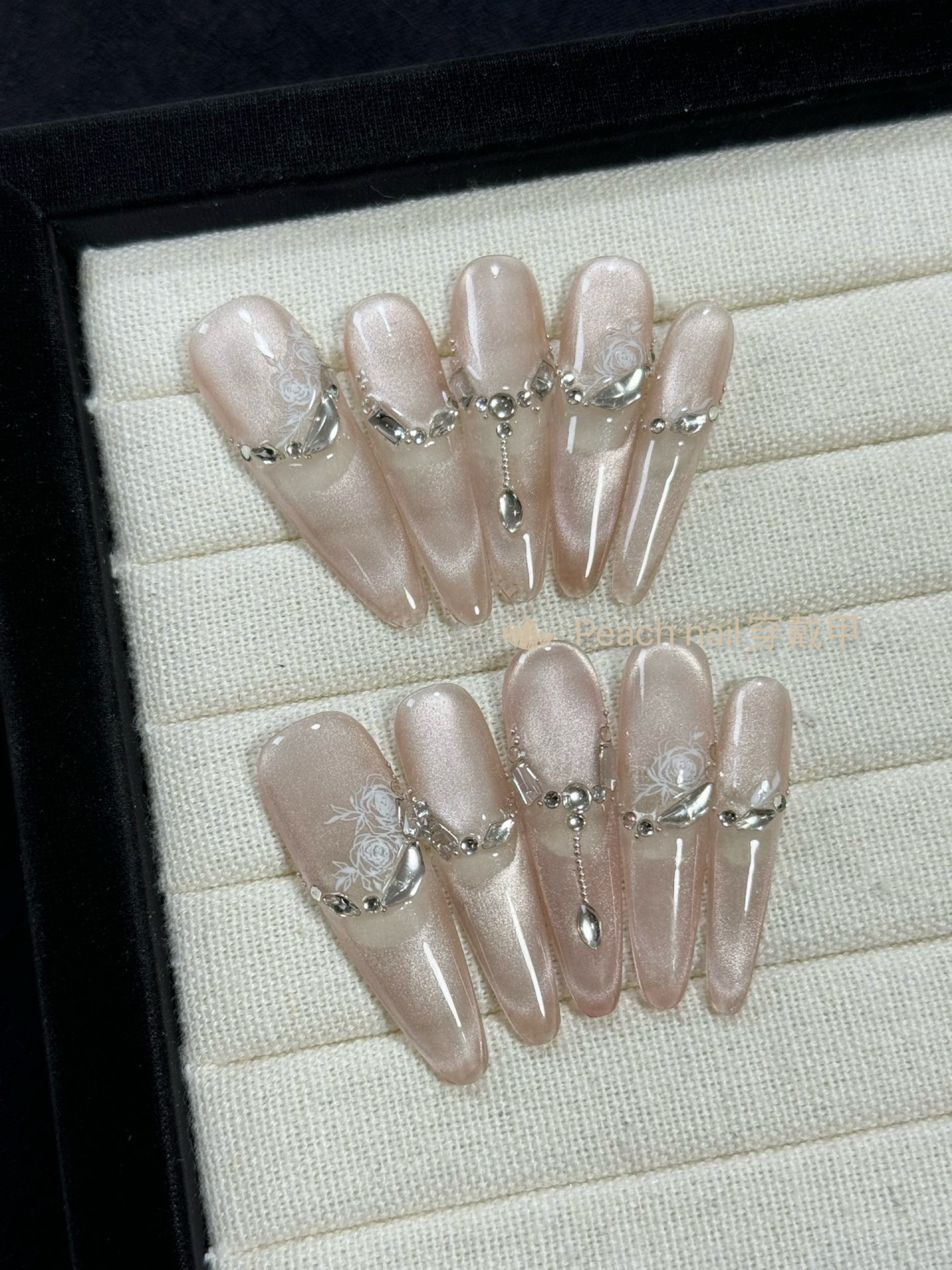 温柔猫眼仙仙超闪绝美气质高级美甲纯手工穿戴甲可拆卸