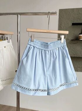 很漂亮的棉麻短裤507148-2休闲弹力短裤