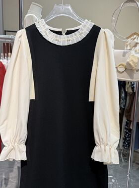 501055 2025两件秋冬法式2025连衣裙长裙高级气质新款拼接裙子