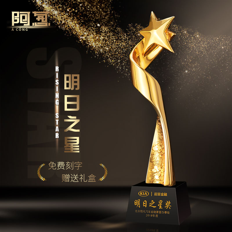 明日之星金属奖杯树脂镀金色定制定做DIY销冠优秀员工订制学生在类目 个性定制/设计服务/DIY, 办公/文具定制, 奖杯/奖章/奖状/证书定制中 - 来自Buy2taobao.com提供专业的淘宝代购服务