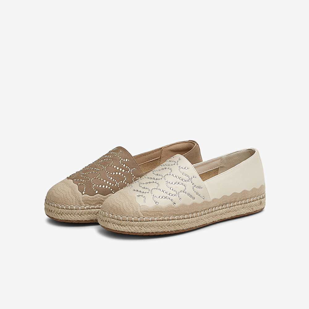 百思图2025春季新款复古懒人一脚蹬草编渔夫鞋平底女单鞋A0251AA5