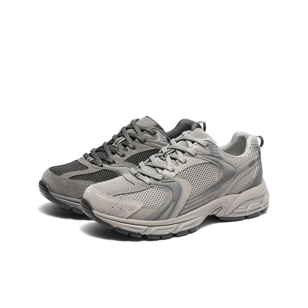 百丽男鞋复古老爹鞋2025春新厚底跑步鞋休闲加绒运动鞋8QH01AM5