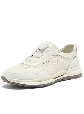 百思图2025春季商场新款牛皮百搭户外厚底男运动休闲鞋EAM05AM5