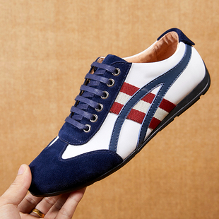 欧洲站2025新款大牌男鞋奢侈品春季真皮百搭潮鞋透气休闲运动板鞋