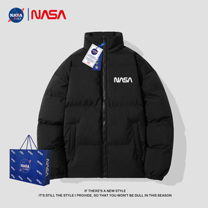 NASA极寒冬季加厚羽绒棉服男立领面包服纯色美式宽松大码棉衣外套
