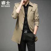 中年男装 上衣夹克中年男爸爸装 风衣外套男士 清仓风衣春秋中长款