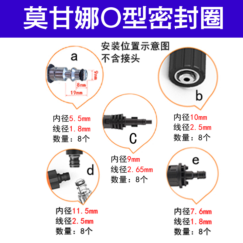 莫甘娜高压洗车机配件出水管水枪密封圈O形圈胶圈LAVOR嬉力派熊猫