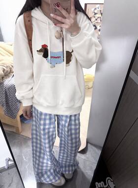 单/套装春秋冬款套装女学生韩版百搭宽松连帽卫衣休闲裤子两件套