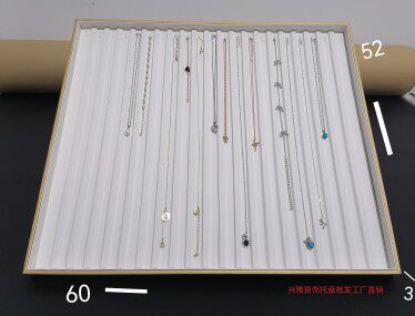 珠宝首饰珍珠项链戒指钻石耳钉珠子分格起骨单波托盘金黄白拉丝皮