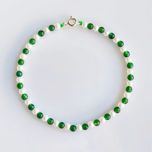 天然冰种满辣绿色翡翠小米珠手链串钏女款施家正圆珍珠新中式叠戴