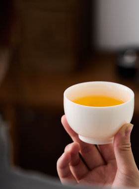 德化白色陶瓷茶杯单个装品茶杯小茶杯50ml定制主人杯茶杯品茗杯