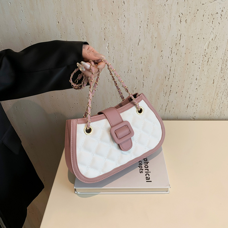 ins小众质感包包女包夏季新款时尚菱格链条包洋气单肩腋下包