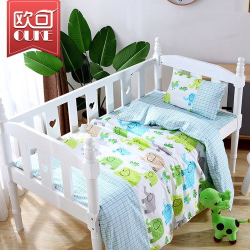 幼儿园被子三件套床上用品纯棉