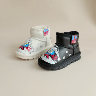崔丫丫赛罗奥特曼男女宝宝加厚雪地靴1一3岁儿童学地棉婴幼儿棉鞋