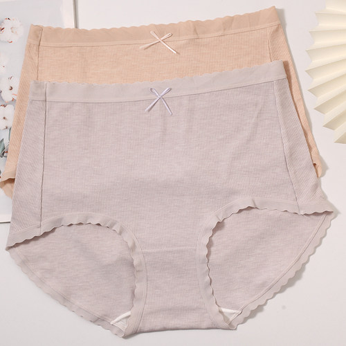 高腰大码胖MM内裤可爱蝴蝶结2条包邮200斤包臀三角短裤宽松软6930