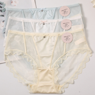 云织软梦 女透明诱惑撩人网纱性感速干软糯 性感精致缎面蕾丝内裤