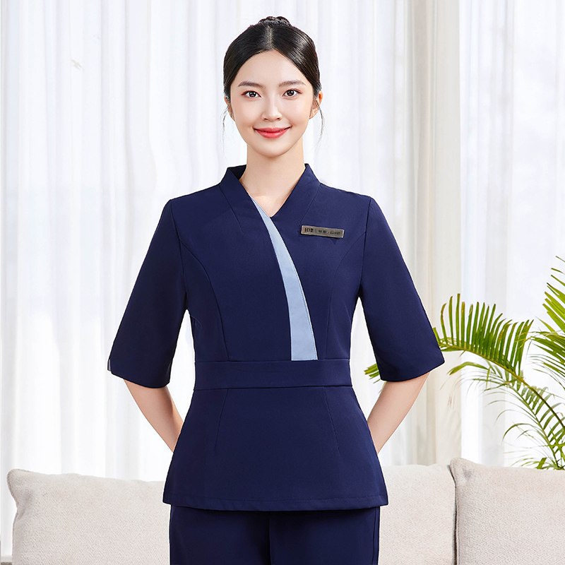 美容师工作服女绣LOGO高端美容院足浴美甲美睫柔式技师工装套装