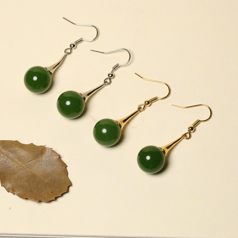 青峰玉业新疆天然和田碧玉绿包银圆珠耳钉耳钩绿色百搭圆形925银,珠宝/钻石/翡翠,手饰,淘宝优惠券,粉丝福利购,淘宝优惠卷