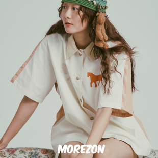 BARBE 女 MOREZON 24春夏新款 小马T恤短裤 HORSE MISU DIVIDE