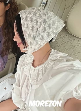MOREZON【AWESOME NEEDS NETTING SCARF】25SS蕾丝网格三角头巾女