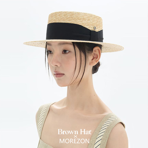 MOREZON【Brown hat Clessic Bespoke Boster Hat】春夏平顶草帽