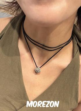 MOREZON【ATELIERSO 克拉系列】24AW新款潮人个性克拉球皮绳项链