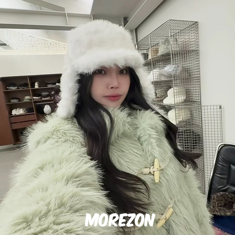 MOREZON【AWESOME NEEDS FUR TRAPPER CAP】25AW仿皮草护耳帽子女