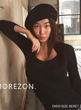 宋躺躺同款MOREZON【Millionaire OVER SIZE BERET】毛呢贝雷帽女
