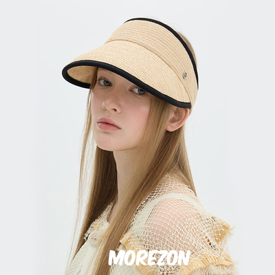 MOREZON【Brown hat Hailey Straw Sun Visor 】25SS草编空顶帽子