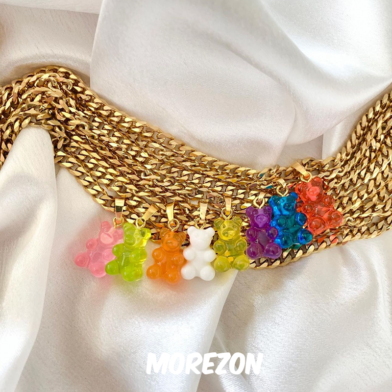 MOREZON【Crystal Haze】挪威设计师品牌明星同款彩色小熊吊坠女